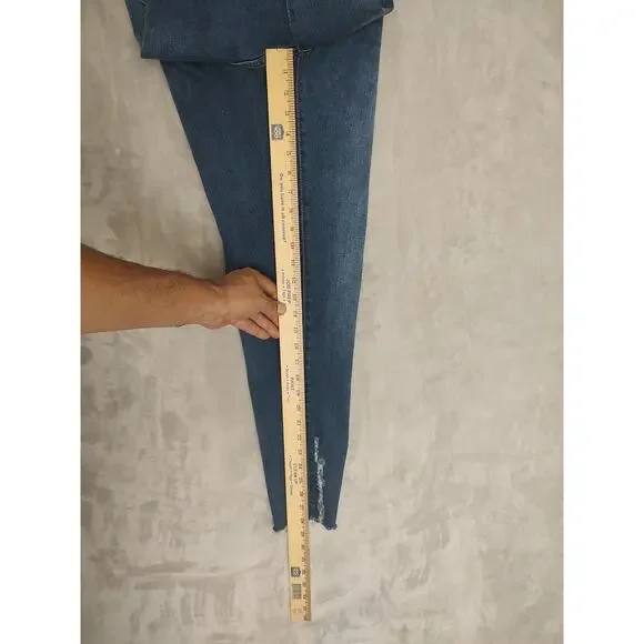 Ashley Stewart, Womens Jeans, Blue, Size 14, Stretchy, Tappered Leg, Distressed - Picture 5 of 13